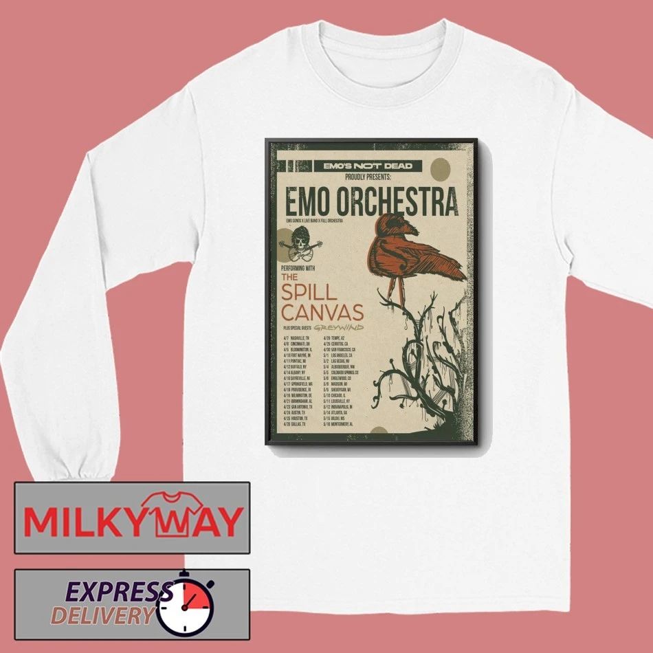 Emo’s Not Dead Emo Orchestra with The Spill Canvas Tour 2026 Poster shirt