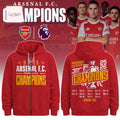 Arsenal F.C. Premier League 2025-26 Champions Full-Zip Hoodie