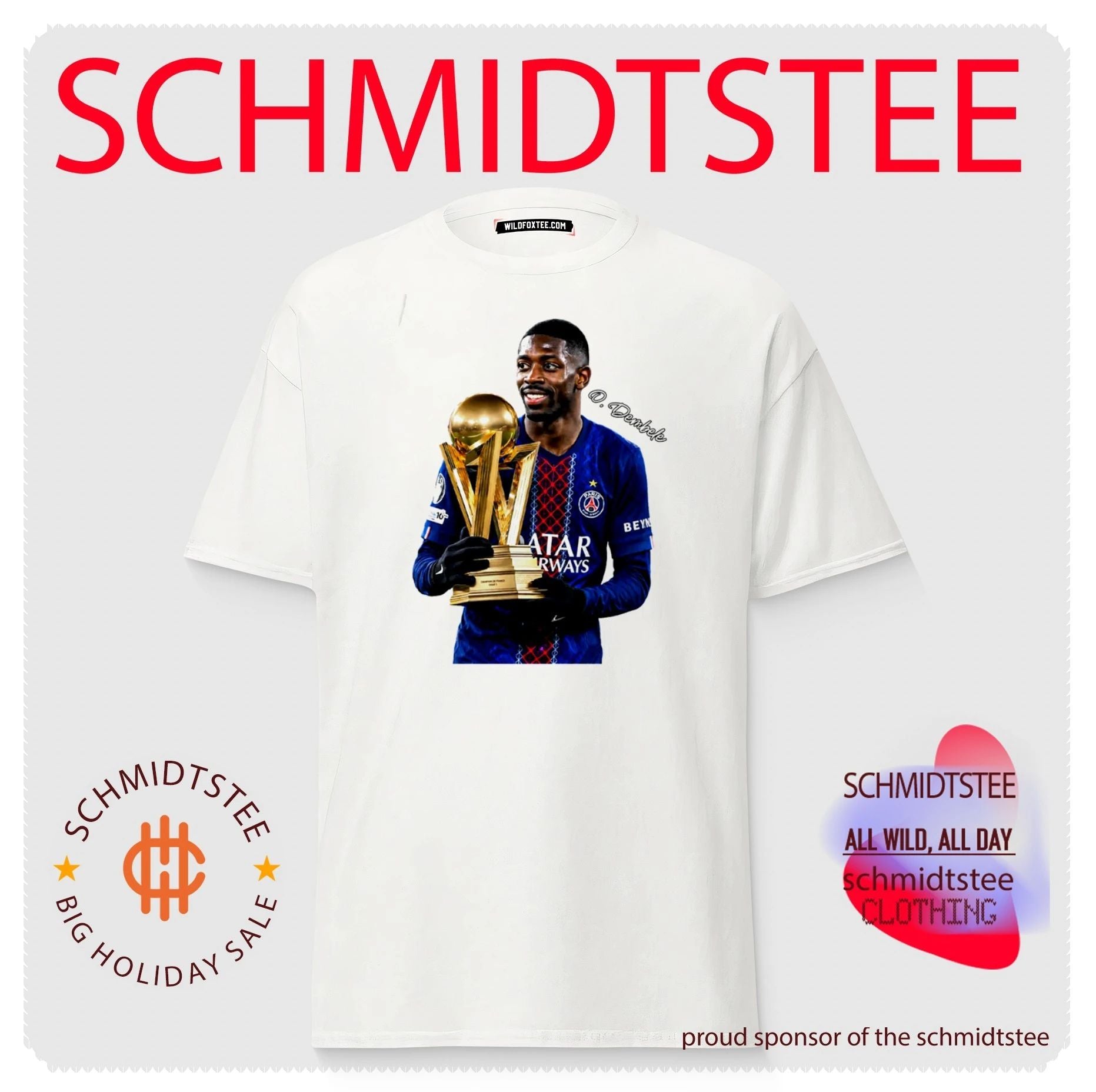 Ousmane Dembele Paris Saint-Germain 2026 Uefa League Champions 14Th Ligue 1 Title trophy shirt