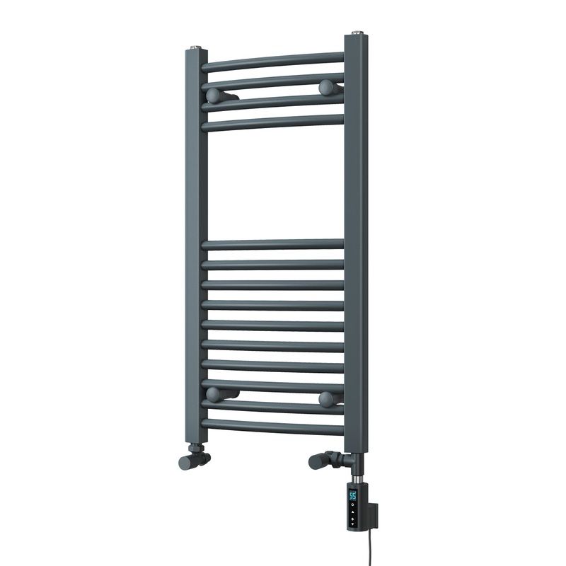 Zennor – Anthracite Dual Fuel Towel Rail H800mm x W400mm Thermostatic WIFI – Curved