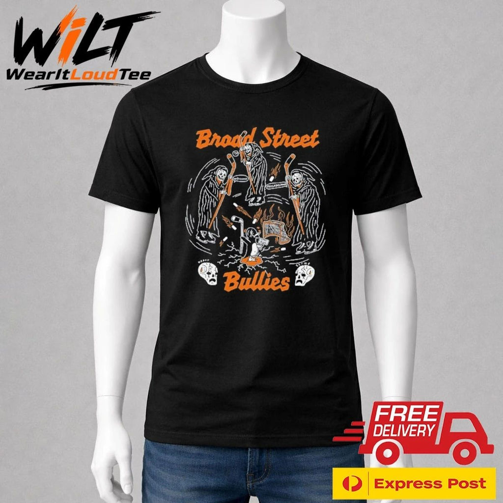 Philadelphia Flyers Broad Street Bullies Skull Shirt