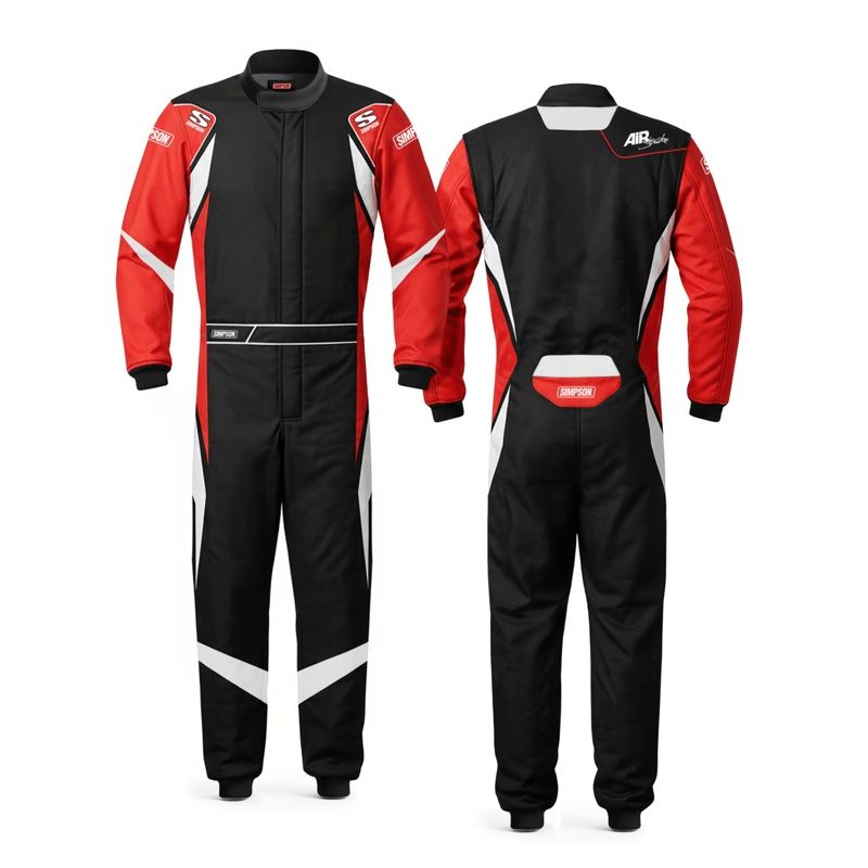 Simpson Racing Air Strike Youth Karting Suit – Youth Large – Black/Red