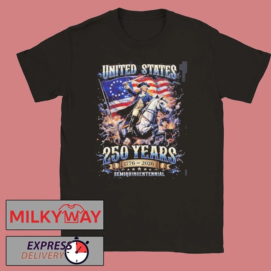 United States Of America USA 250 Anniversary 1776 2026 American Flag Semiquincentennial George Washington T-Shirt