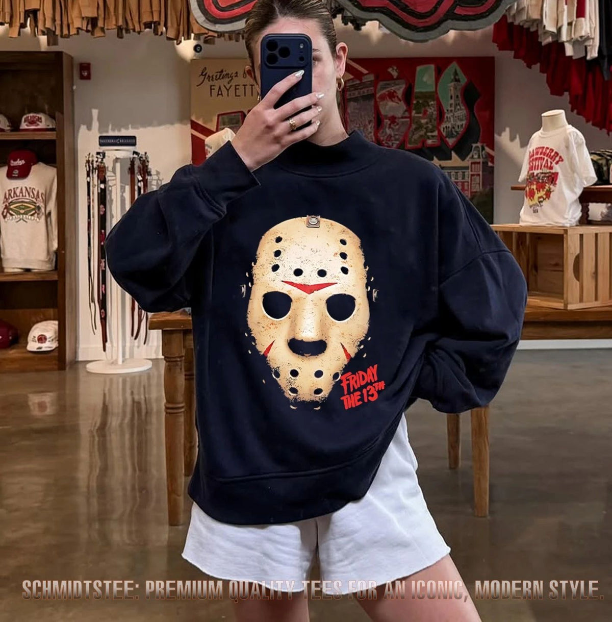 Jason Voorhees mask Friday the 13th horror film Halloween shirt