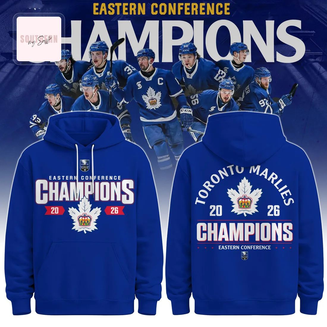 Toronto Marlies 2026 Eastern Conference Champions Commemorative Royal Blue Pullover Hoodie