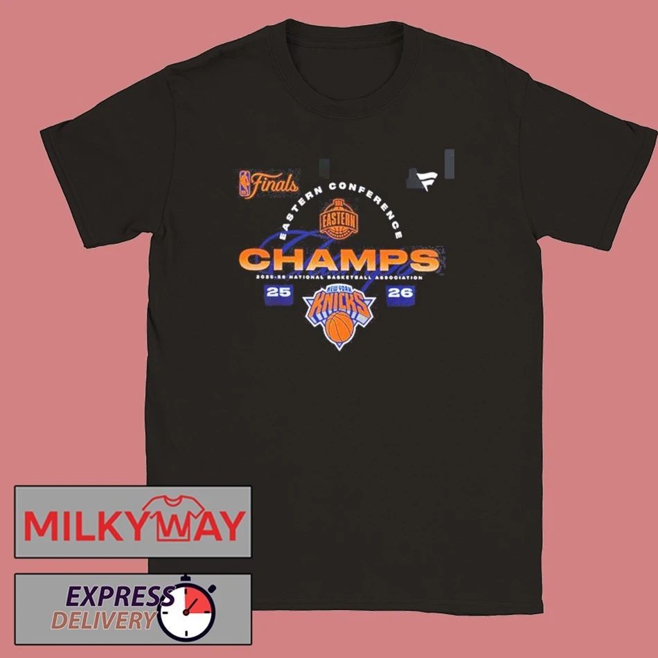 New York Knicks Fanatics 2026 NBA Eastern Conference Champions Roster Two Sided T-Shirt