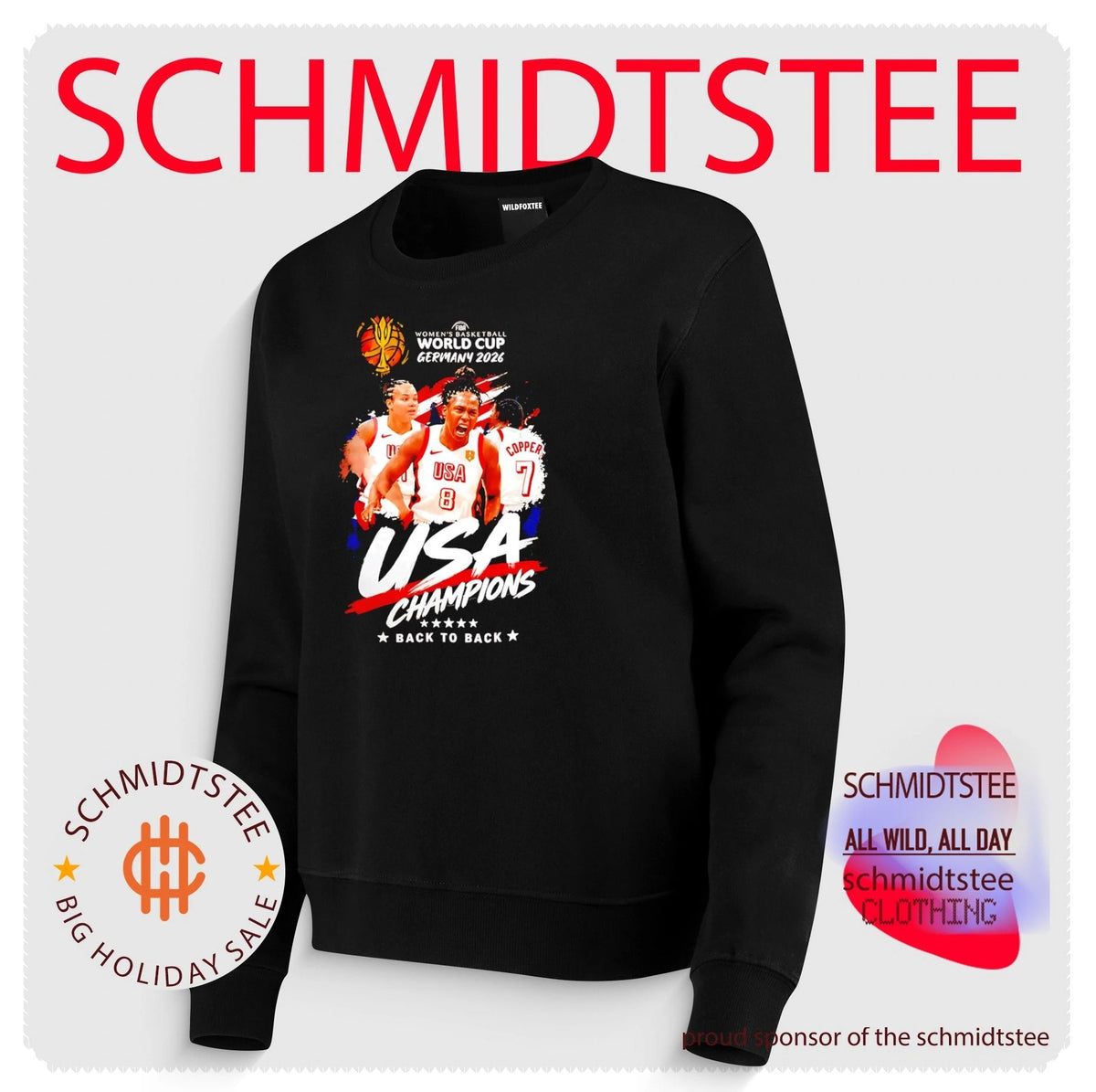 Team USA 2026 FIBA Women’s Basketball World Cup Germany Champions back to back graphic shirt
