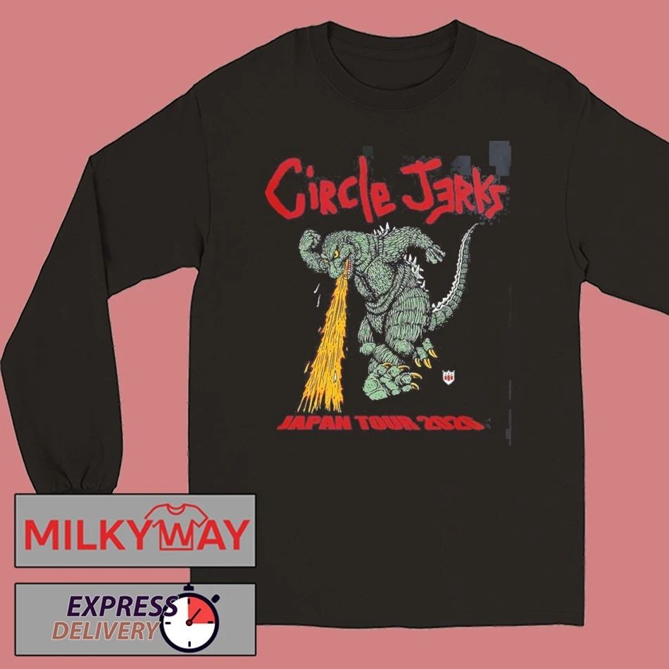 Circle Jerks Japan Tour 2026 Merch Godzilla With Dates Two Sided T-Shirt