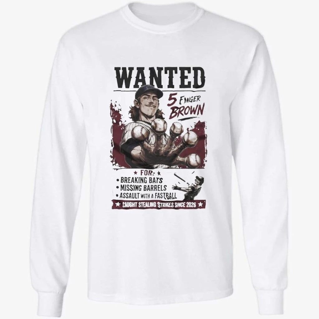 Chicago Cubs Wanted 5 Finger Brown Funny Pitcher Western Shirt