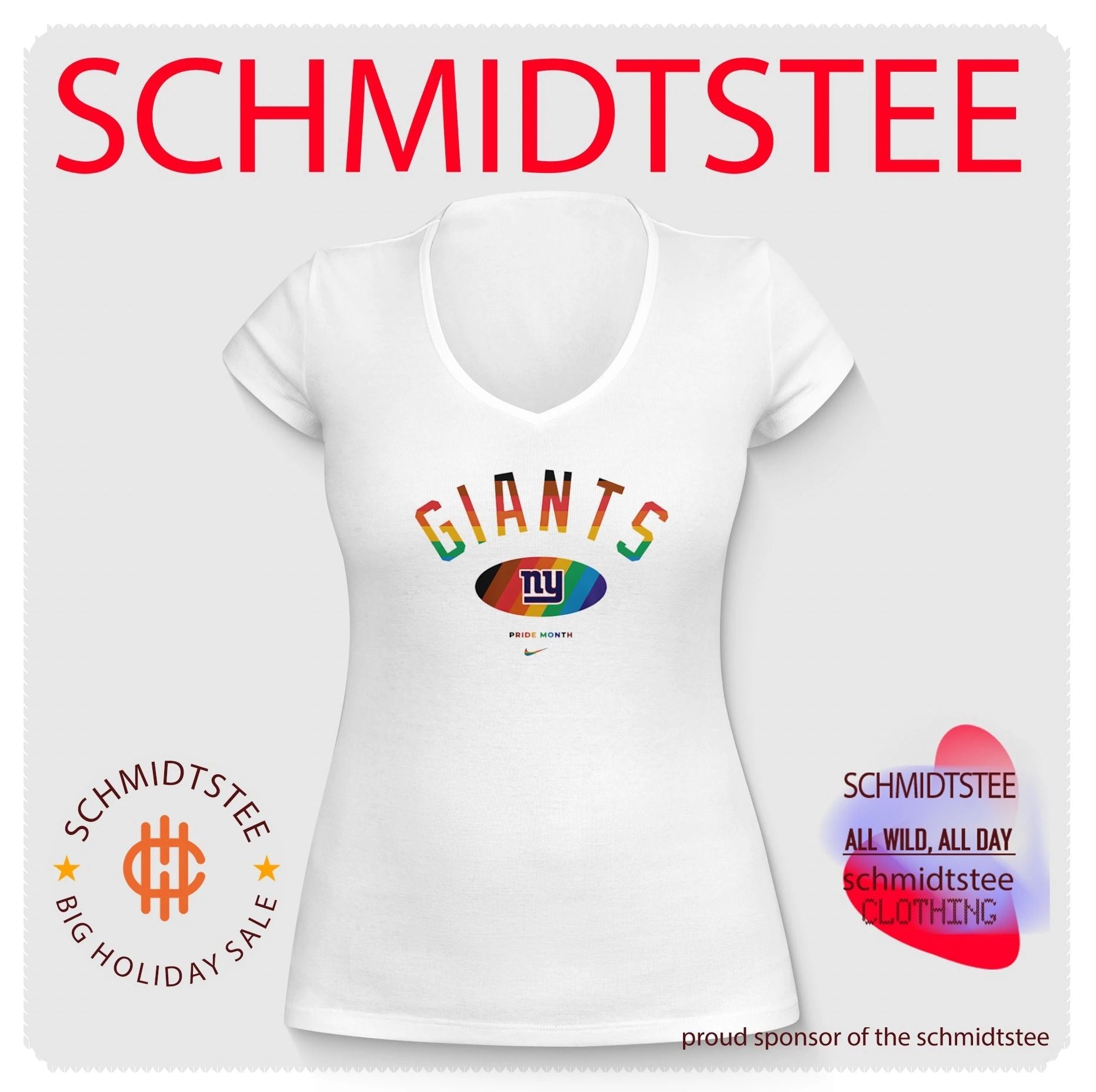 New York Giants Pride Month Rainbow logo shirt