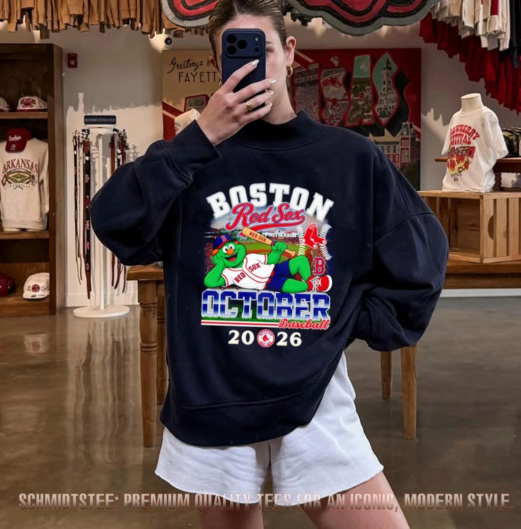 Boston Red Sox 2026 Postseason October Baseball mascot shirt