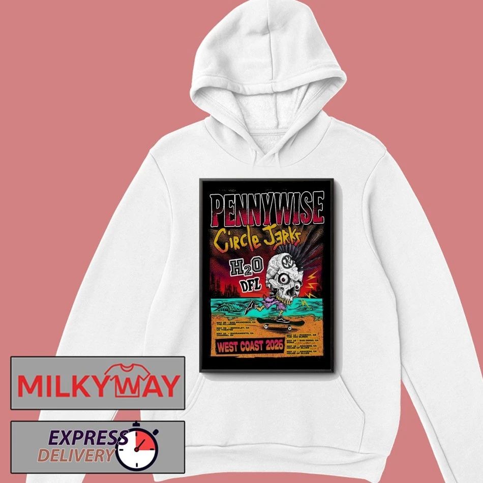 Pennywise And Circle Jerks West Coast May 2026 Tour Poster shirt
