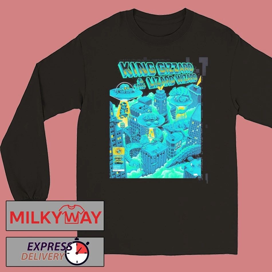 King Gizzard And The Lizard Wizard Queens New York 2026 Event Poster At Forest Hills Stadium On 20 And 21 August 2026 Reptilians Vs Alienoids T-Shirt
