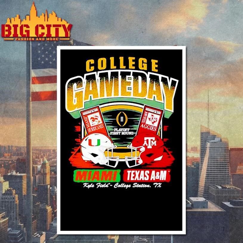 Miami Hurricanes vs Texas A&M Aggies College Football Playoff at Kyle Field vintage Shirt