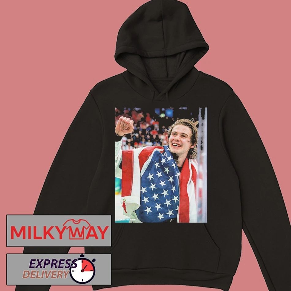 Jack Hughes Teeth Gold USA Hockey Team Olympics Winter 2026 Champion shirt