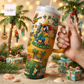 Margaritaville Tropical Paradise Embossed Handled Tumbler