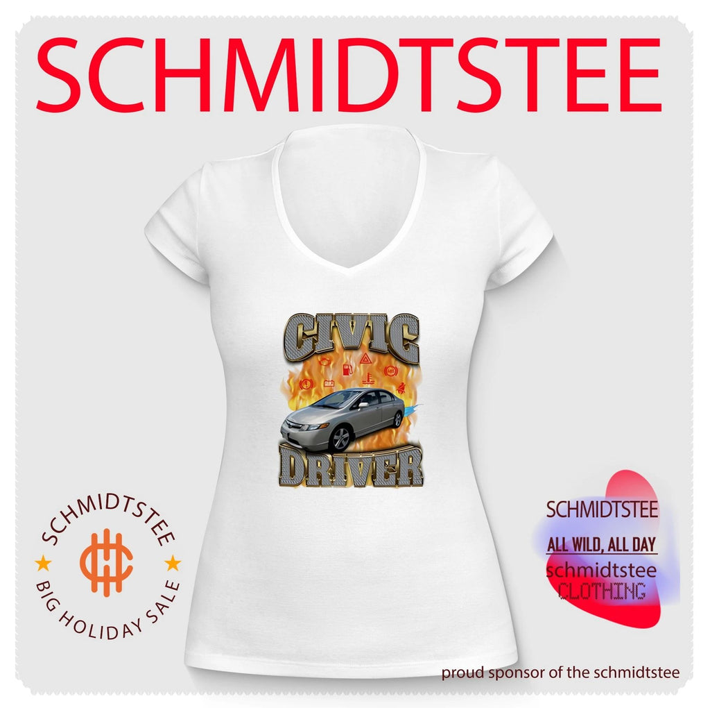 Civic driver car on flame graphic shirt