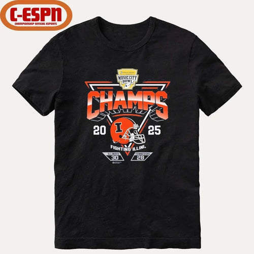 2025 Transperfect Music City Bowl Illinois Champs Score Shirt
