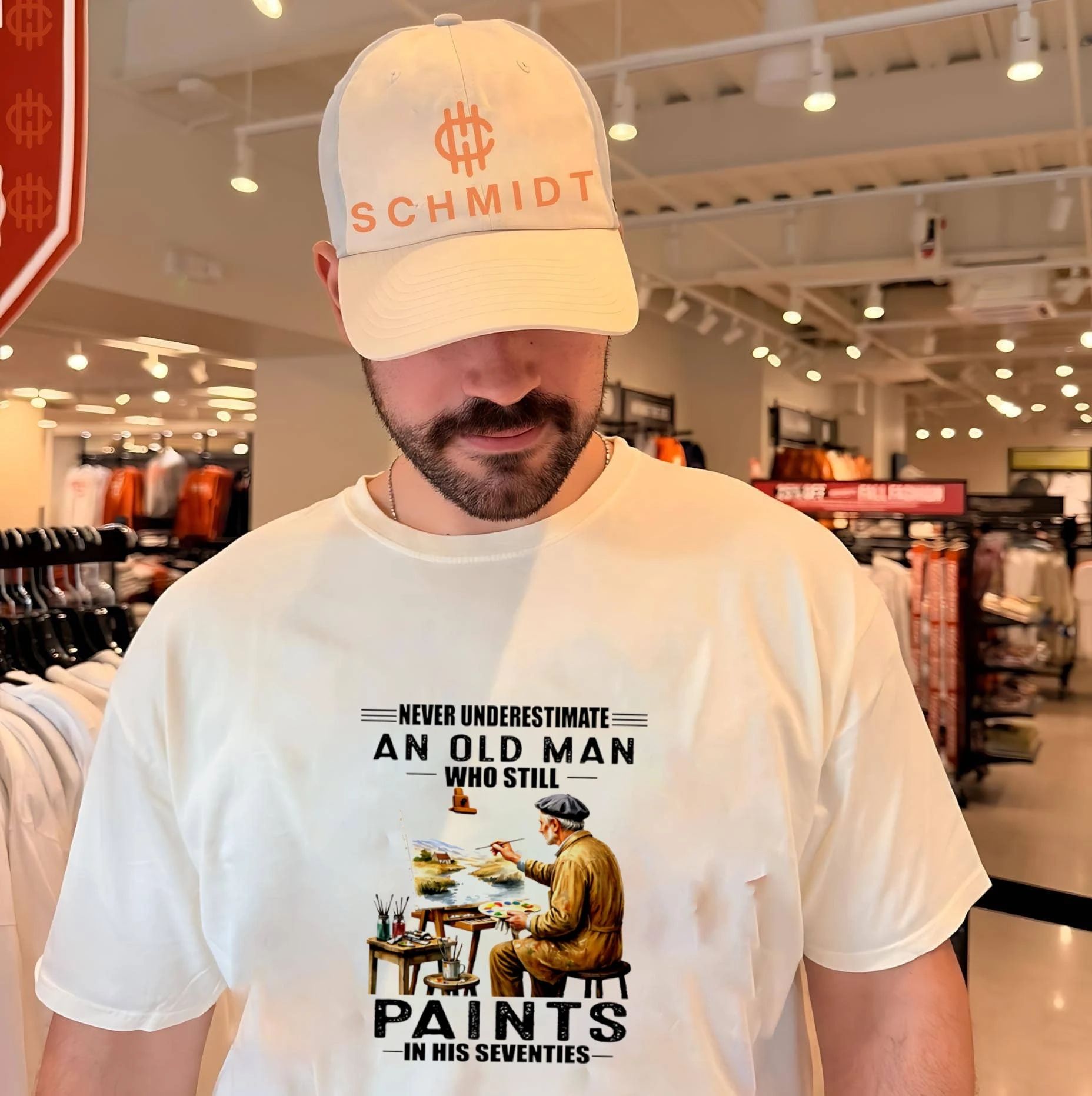 Never underestimate an old man who still paint in his sixties shirt