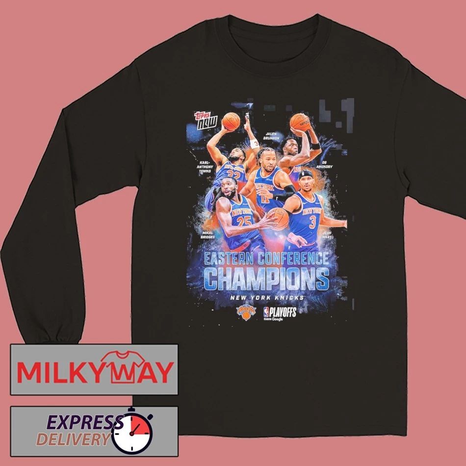 New York Knicks 2025 2026 NBA Eastern Conference Champions X Topps Now Card Art T-Shirt