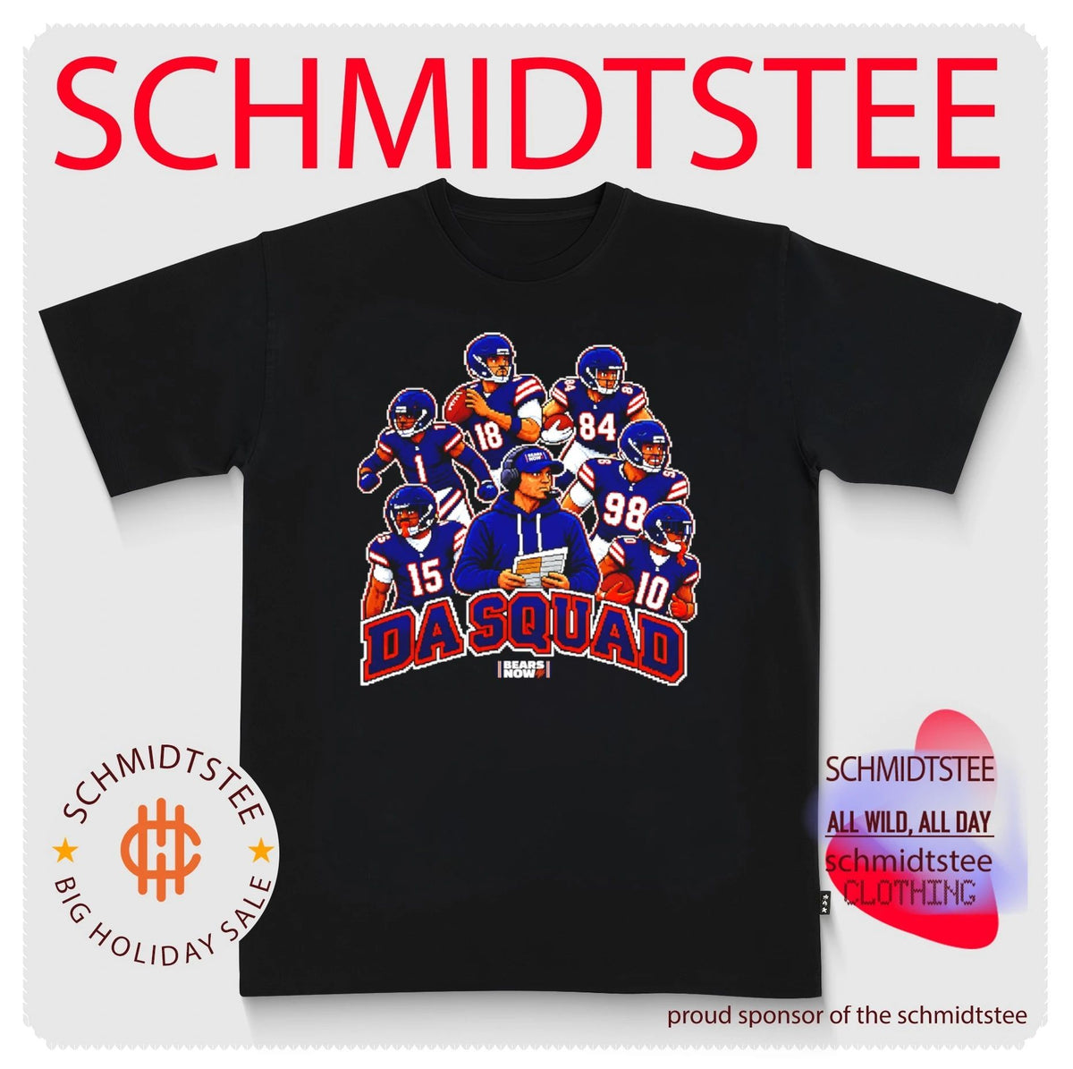 Da Squad Chicago Bear 8bit Game shirt