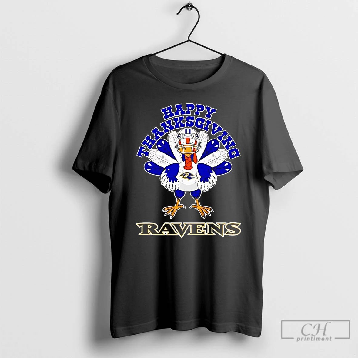 Classic Turkey Happy Thanksgiving Baltimore Ravens T Shirts