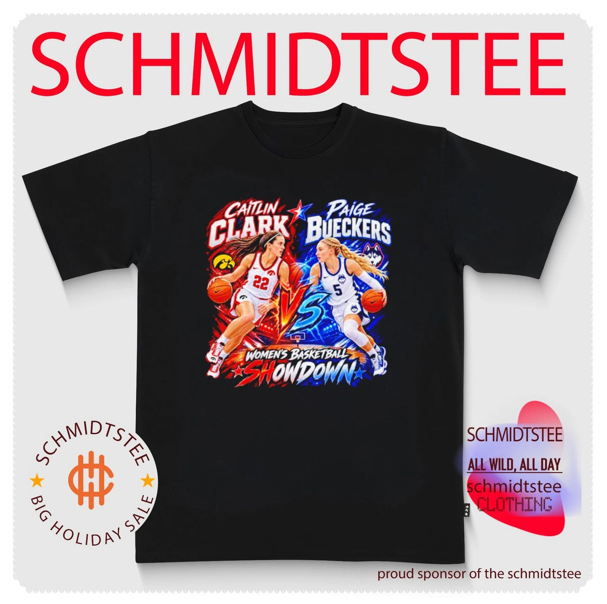Caitlin Clark vs Paige Bueckers women’s basketball Showdown shirt