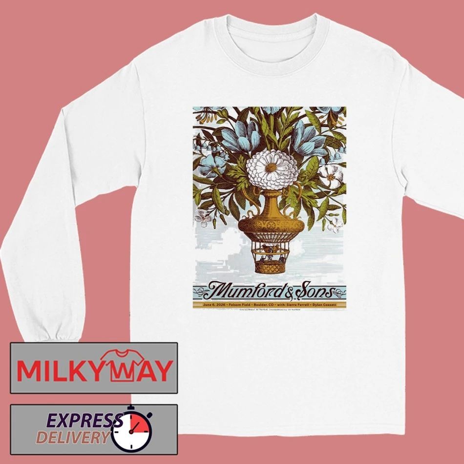 Mumford And Sons Boulder Colorado 2026 Event Poster At Folsom Field On June 6 2026 T-Shirt