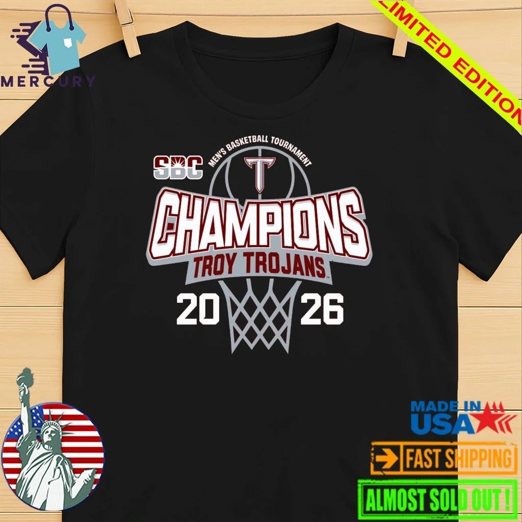 Troy Trojans 2026 Sun Belt Men’s Basketball Tournament Champions Shirt