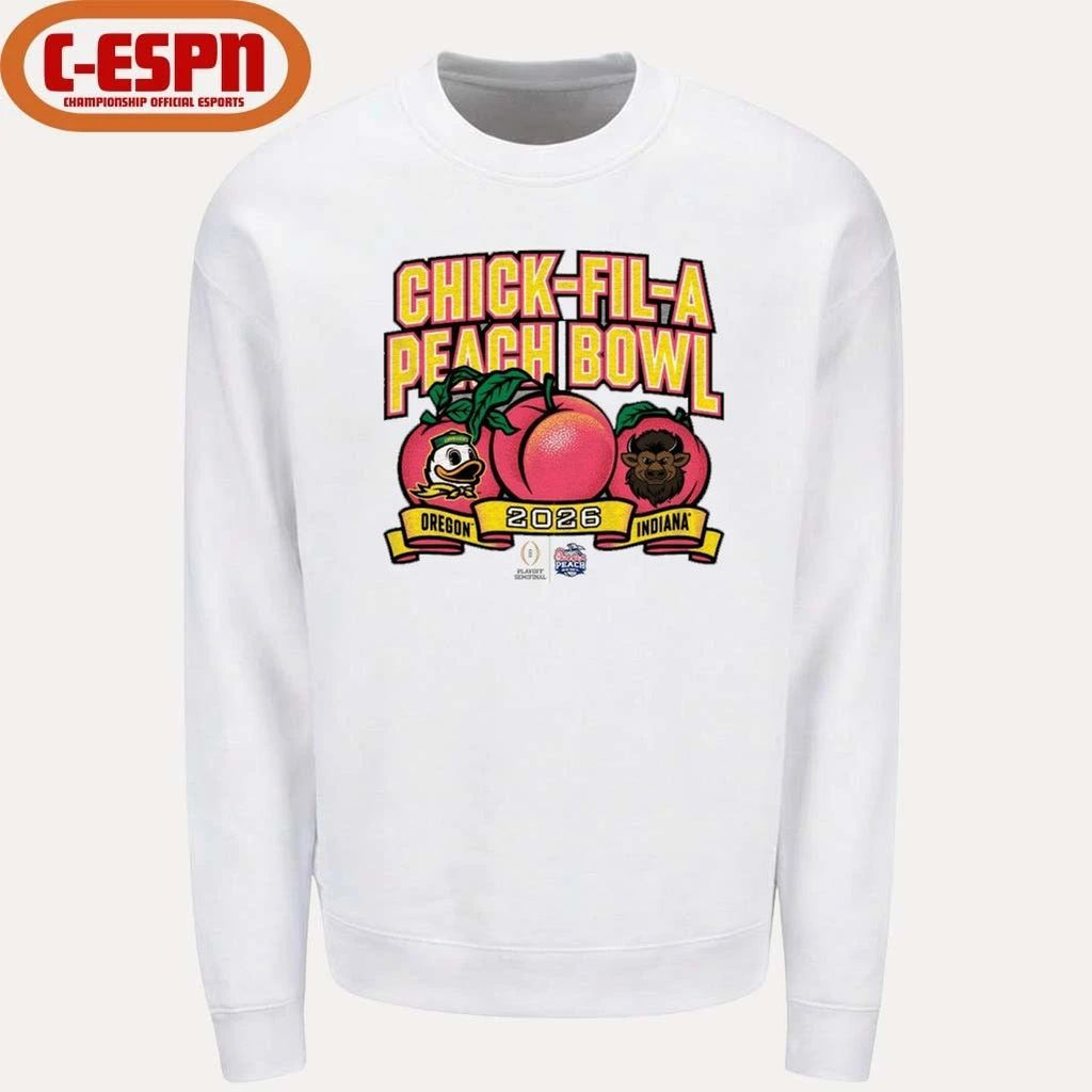 Indiana vs. Oregon 2026 Peach Bowl Shirt