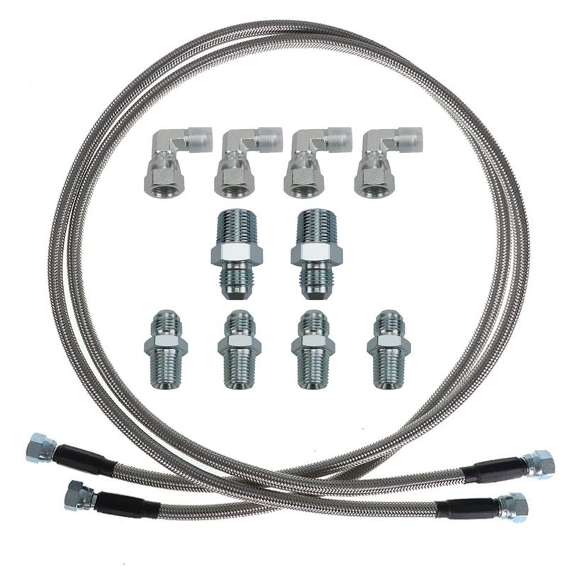 52″ Length SS Braided Transmission Cooler Hose Lines For TH350 700R4 TH400