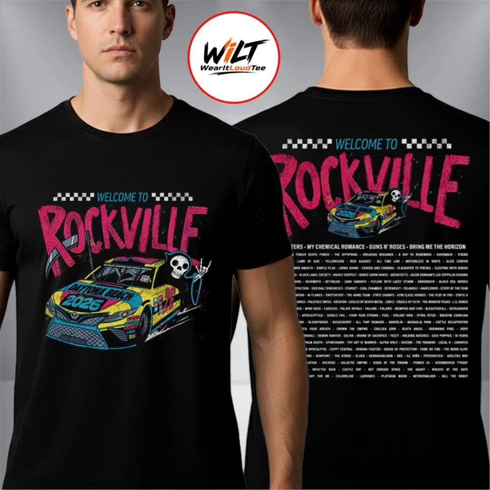 Welcome To Rockville 2026 Festival Merch Daytona Beach Florida Racing Car Devil Horn Shirt