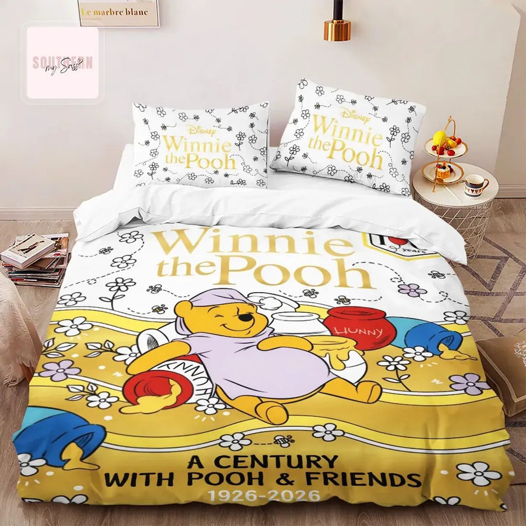 Disney Winnie the Pooh 100th Anniversary 1926-2026 Commemorative Cartoon Bedding Set