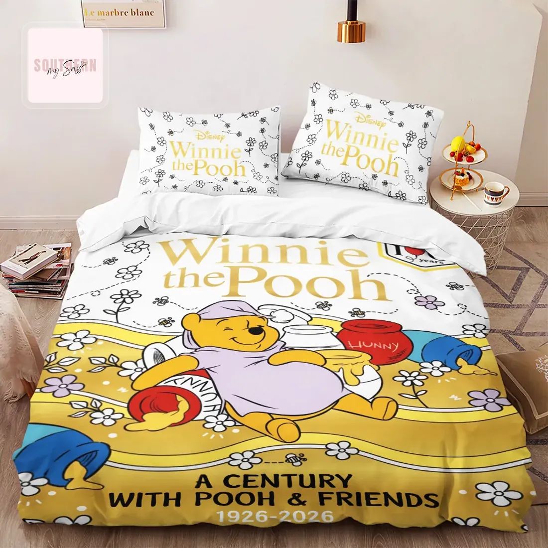 Disney Winnie the Pooh 100th Anniversary 1926-2026 Commemorative Cartoon Bedding Set