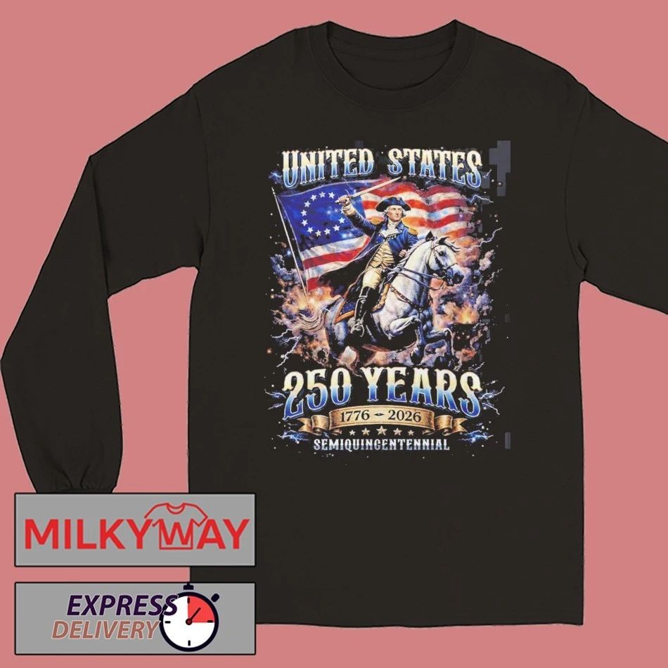 United States Of America USA 250 Anniversary 1776 2026 American Flag Semiquincentennial George Washington T-Shirt