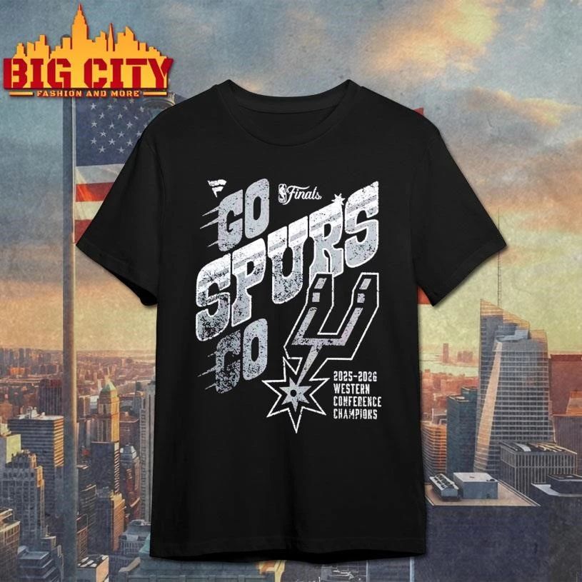 San Antonio Spurs Fanatics Black 2026 NBA Western Conference Champions Hometown Go Spurs Go Shirt