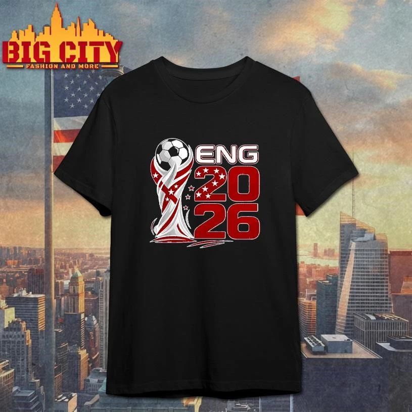 ENG 2026 England Soccer Trophy Red Vector T-Shirt