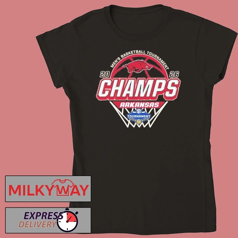 Arkansas Razorbacks Men’s Basketball 2026 SEC Tournament Champions Locker Room Cardinal Red T-Shirt