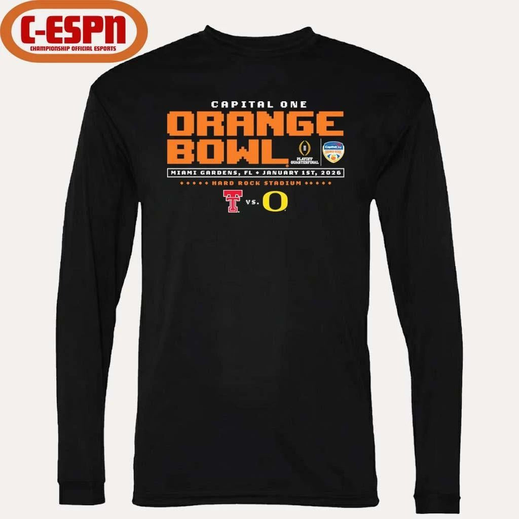 Texas Tech Vs Oregon 2025 Orange Bowl Shirt
