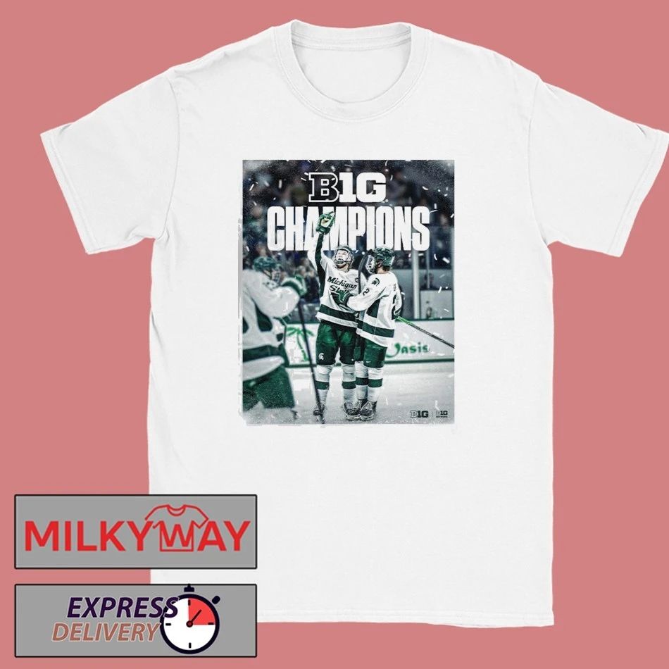 Back To Back To Back Michigan State Spartans Ice Hockey 2026 B1G Men’s Hockey Regular Season Champs T-Shirt