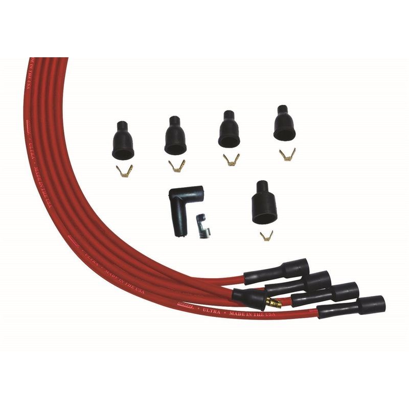 Moroso 52004 Ultra Plug Wire Set Universal 4-Cyl Red