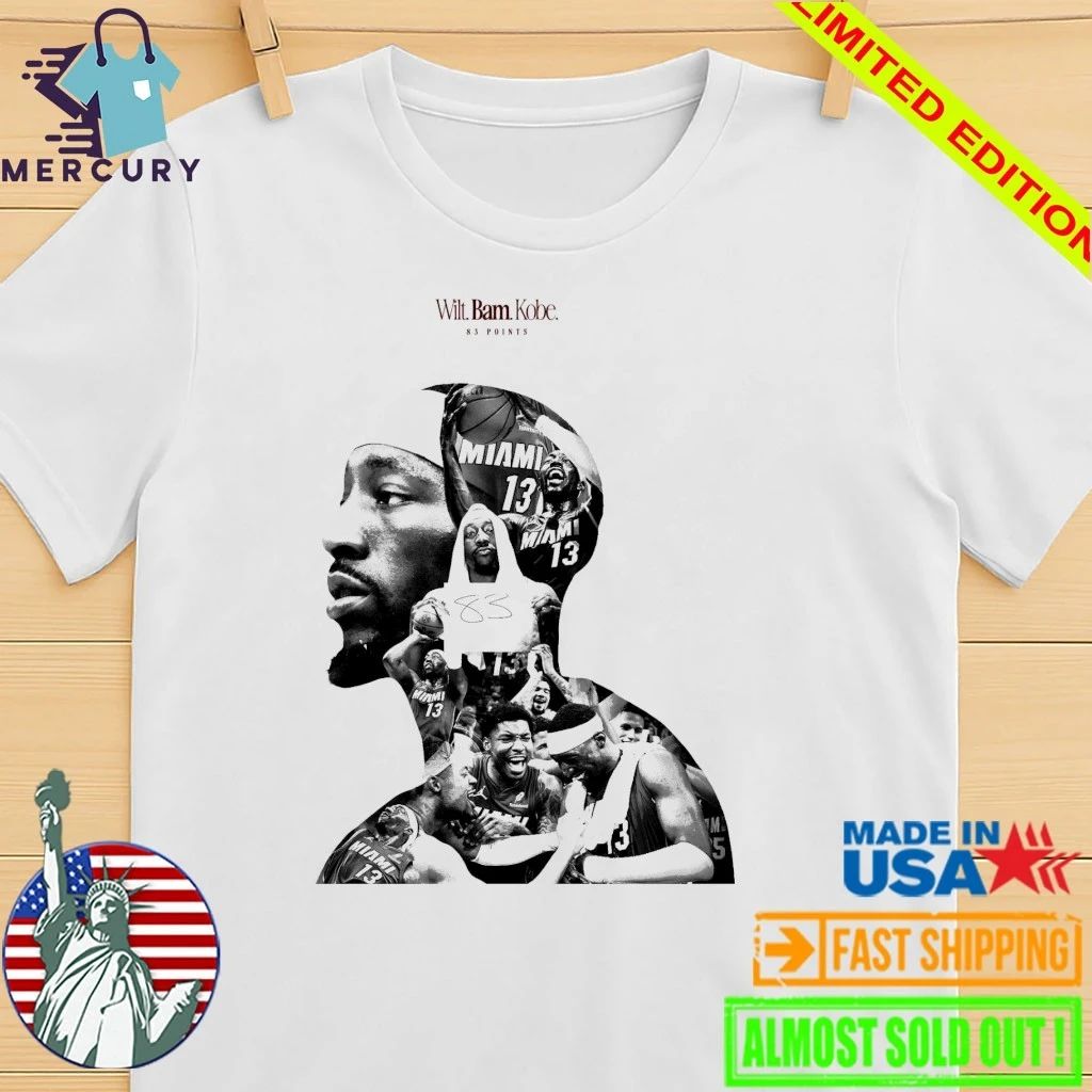 Bam Adebayo 83 Points Second Most Points Game In History NBA Wilt Bam Kobe Shirt