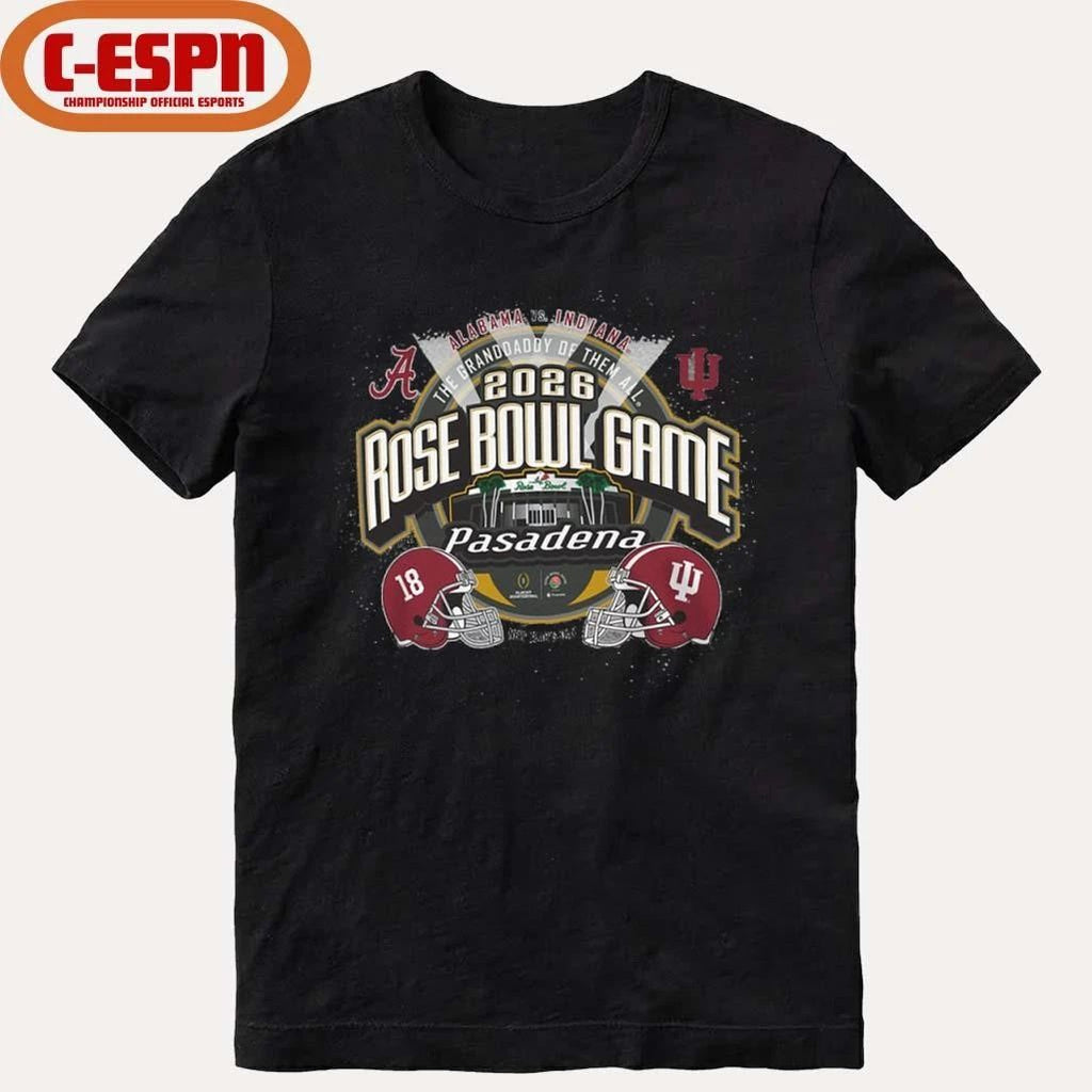 Indiana vs Alabama Football 2026 Rose Bowl Head to Head stadium shirt