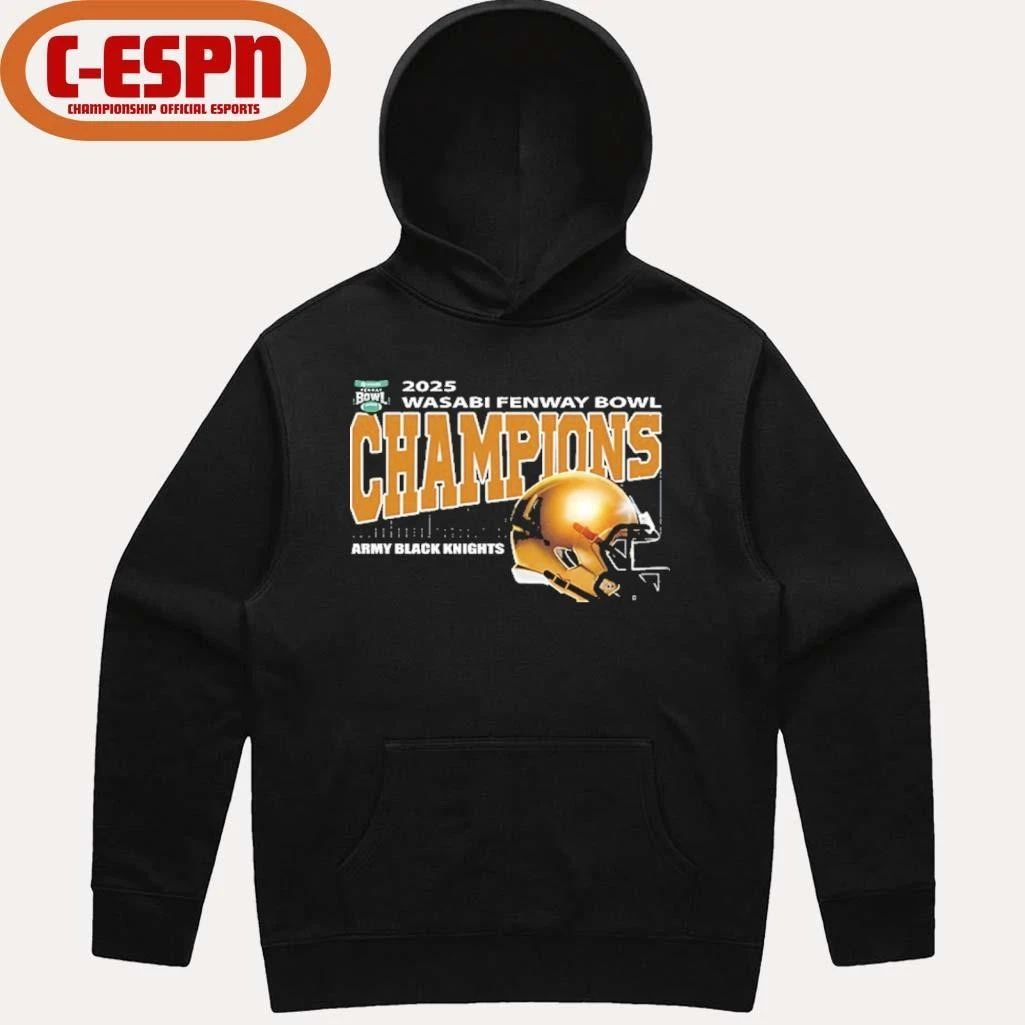 Army Black Knights 2025 Wasabi Fenway Bowl Champions Helmet Shirt