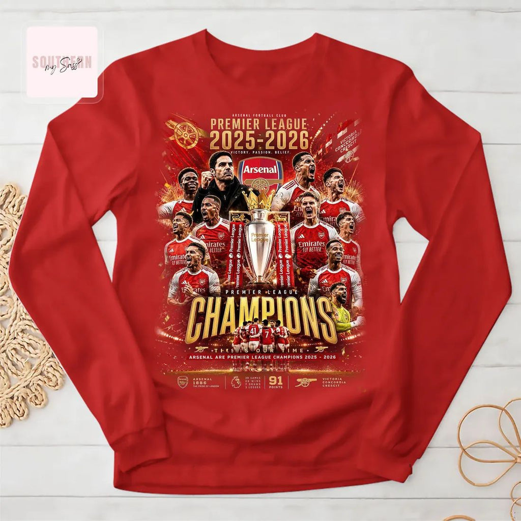 Arsenal Premier League Champions 2025-2026 Celebratory Fan Unisex T-Shirt