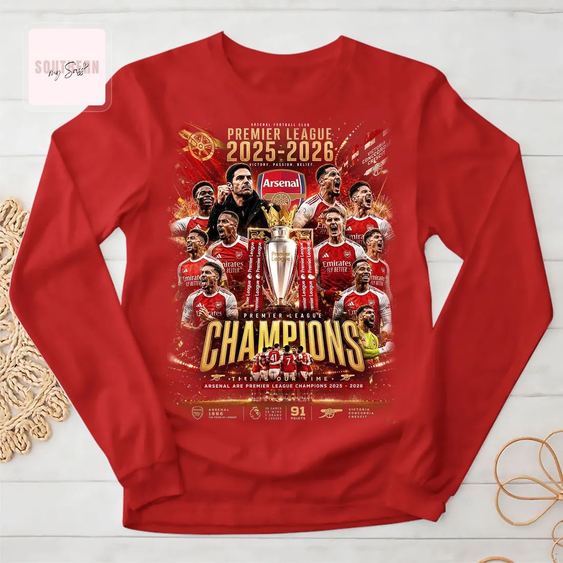 Arsenal Premier League Champions 2025-2026 Celebratory Fan Unisex T-Shirt