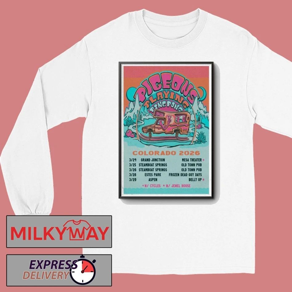 Pigeons Playing Ping Pong POSTER 3 28 2026 Estes Park shirt
