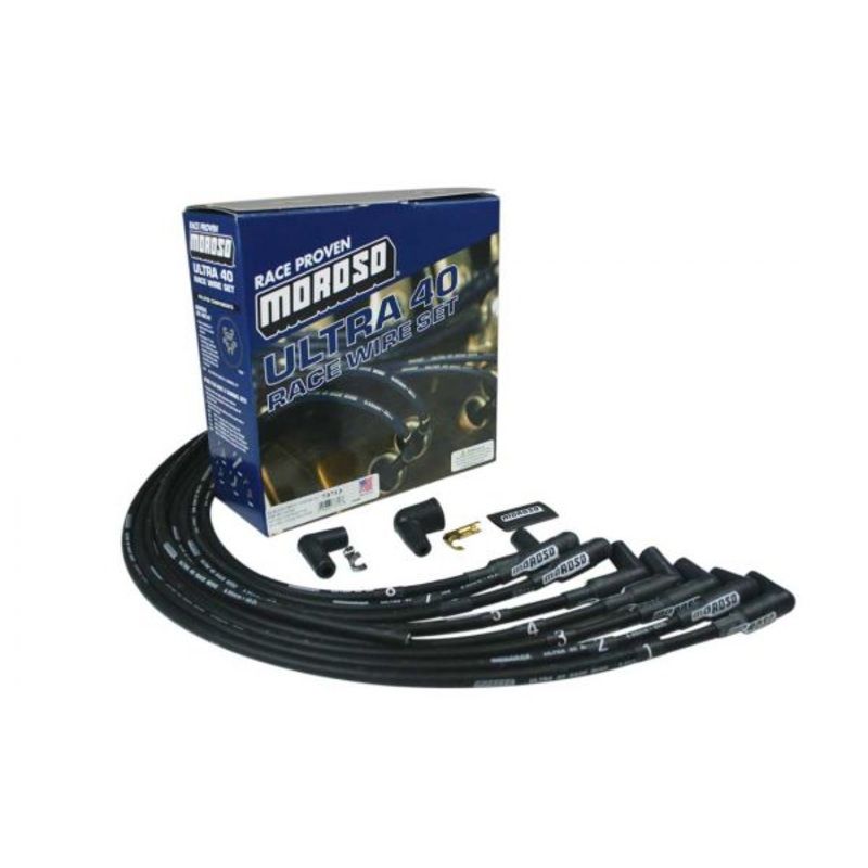 Moroso 73713 Ignition Wire Set, Ultra 40, Unsleeved, Bbc, Non-Hei, Black