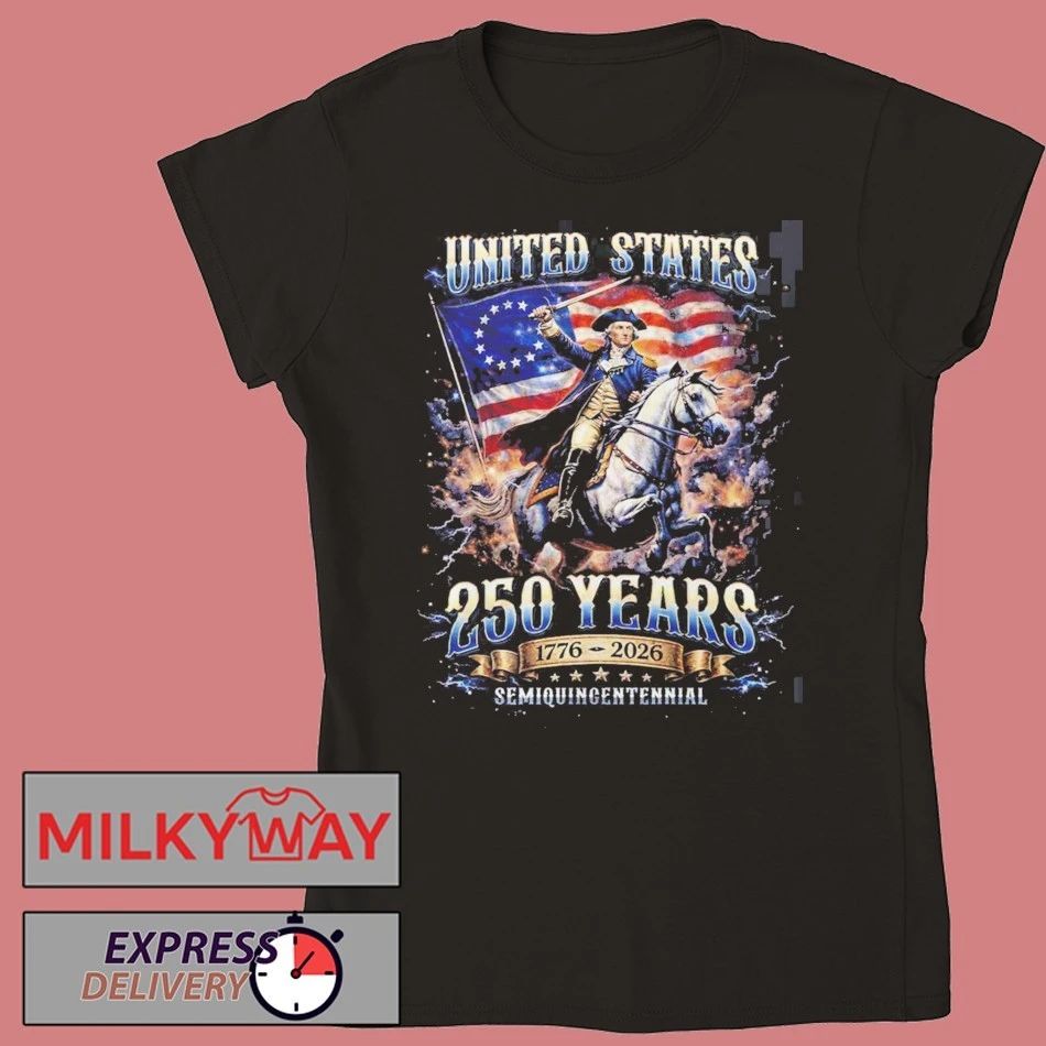 United States Of America USA 250 Anniversary 1776 2026 American Flag Semiquincentennial George Washington T-Shirt