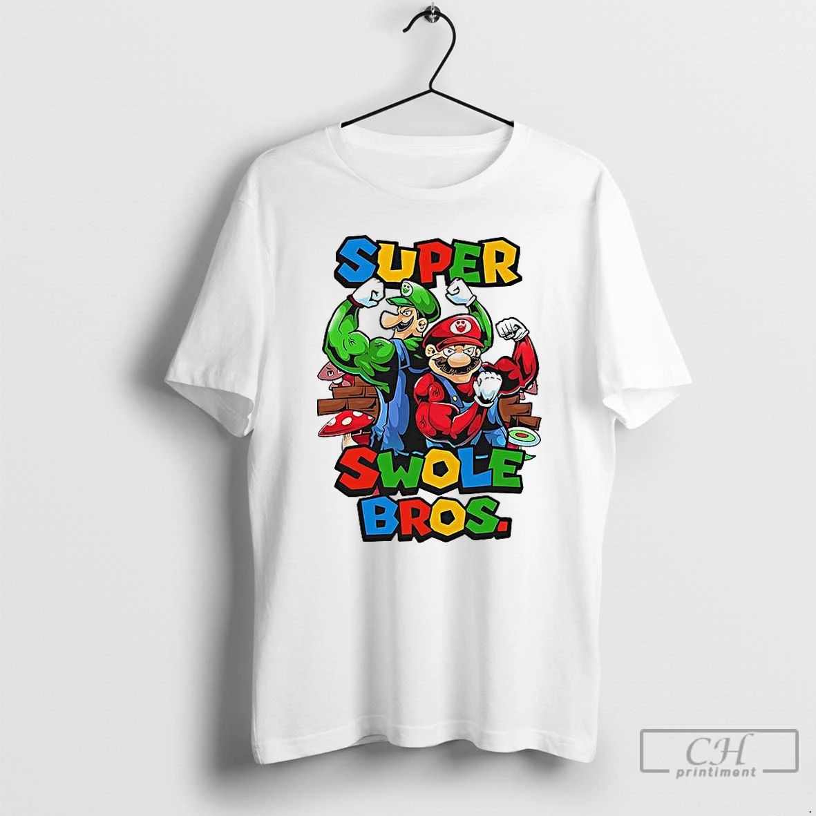 Classic Super Swole Bros Classic Video Game Character Gym Lover T Shirts